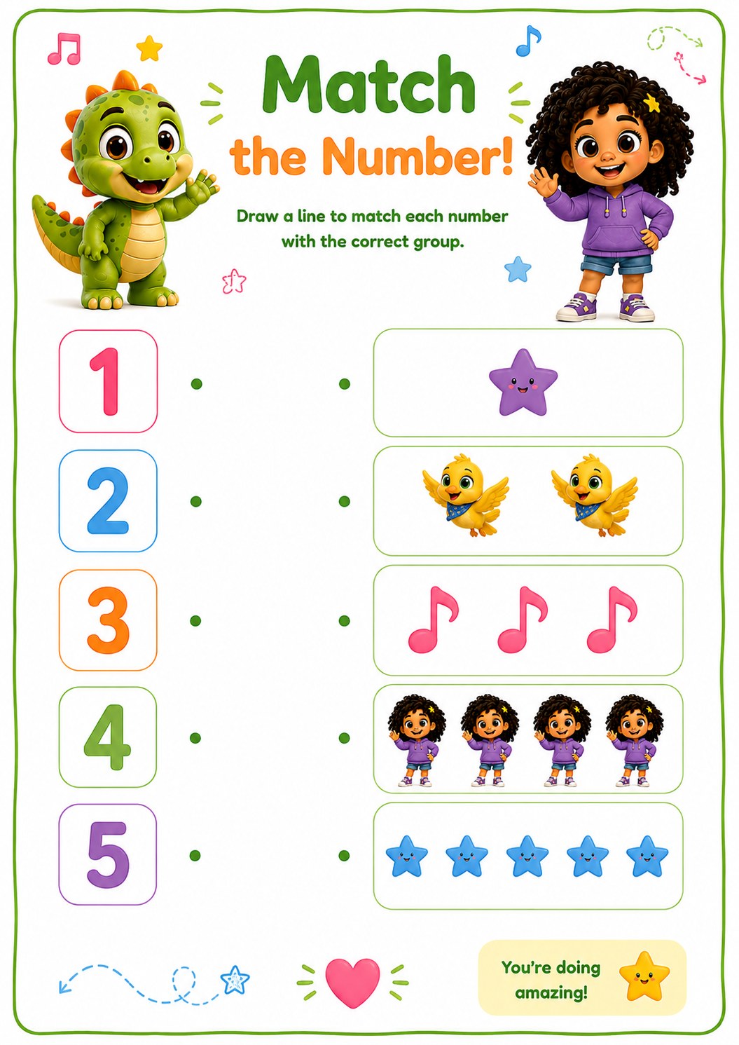 Match the Number! number matching worksheet