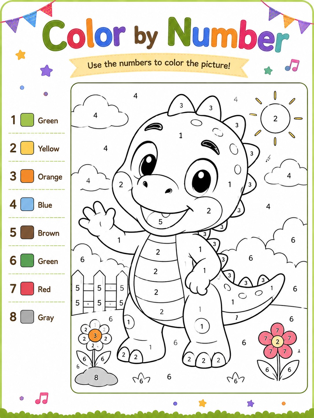Color by Number coloring worksheet