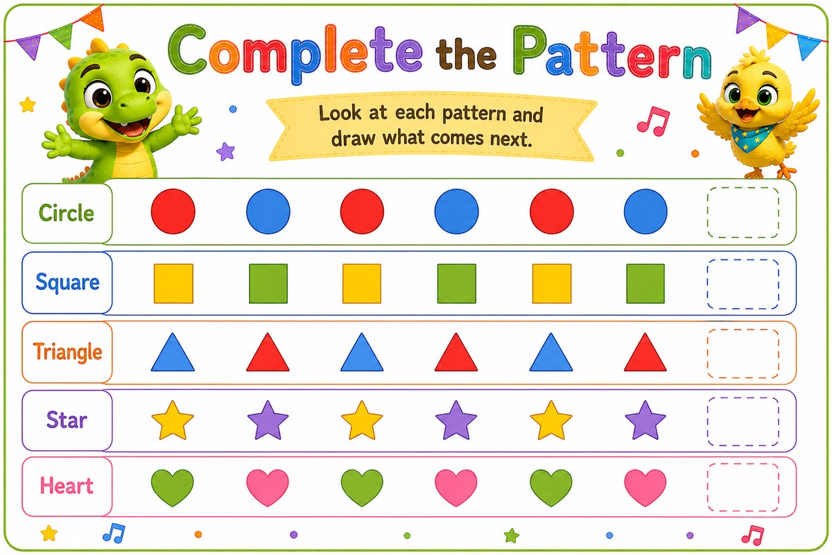 Complete the Pattern pattern-recognition worksheet