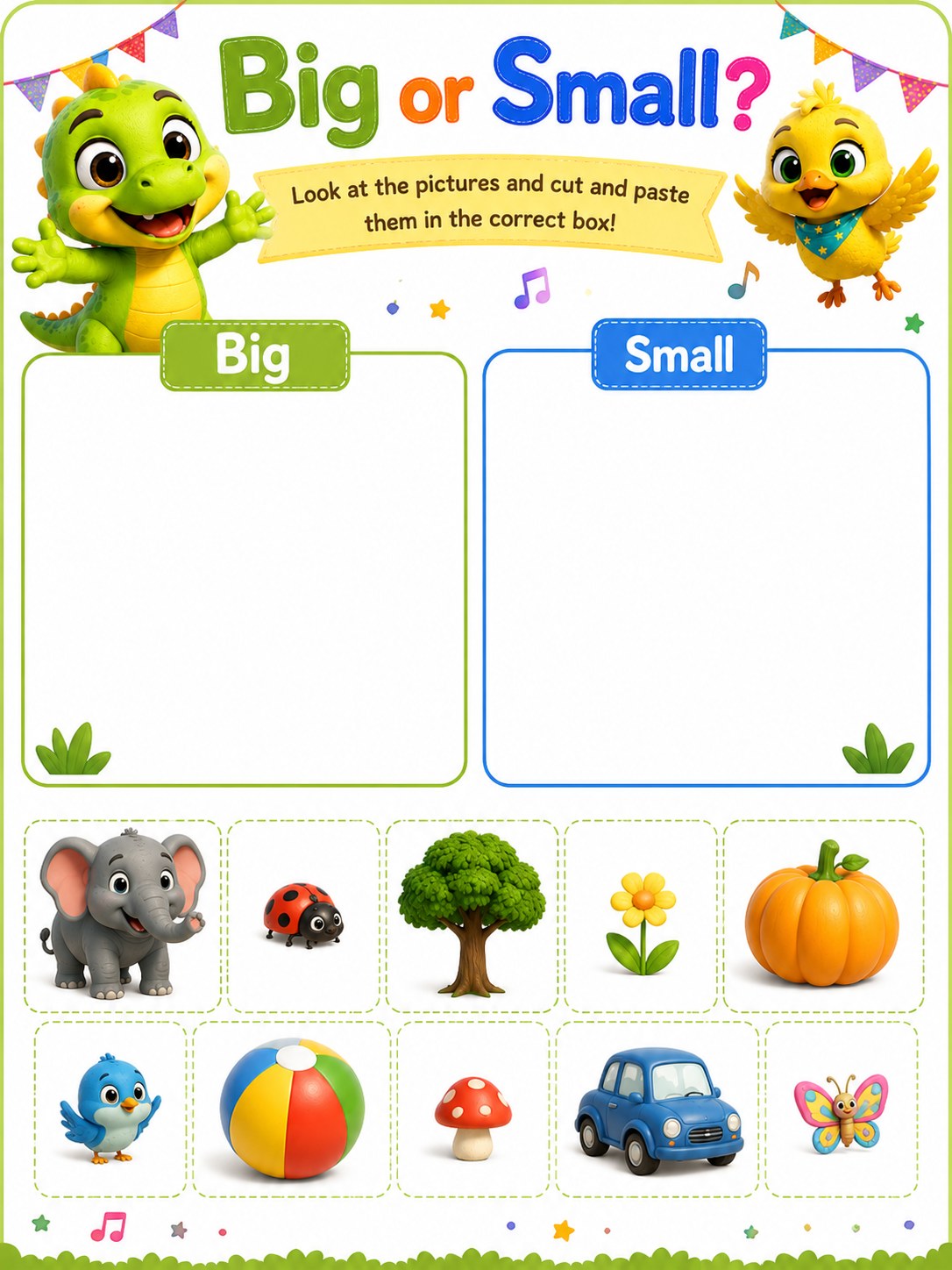 Big or Small? sorting worksheet
