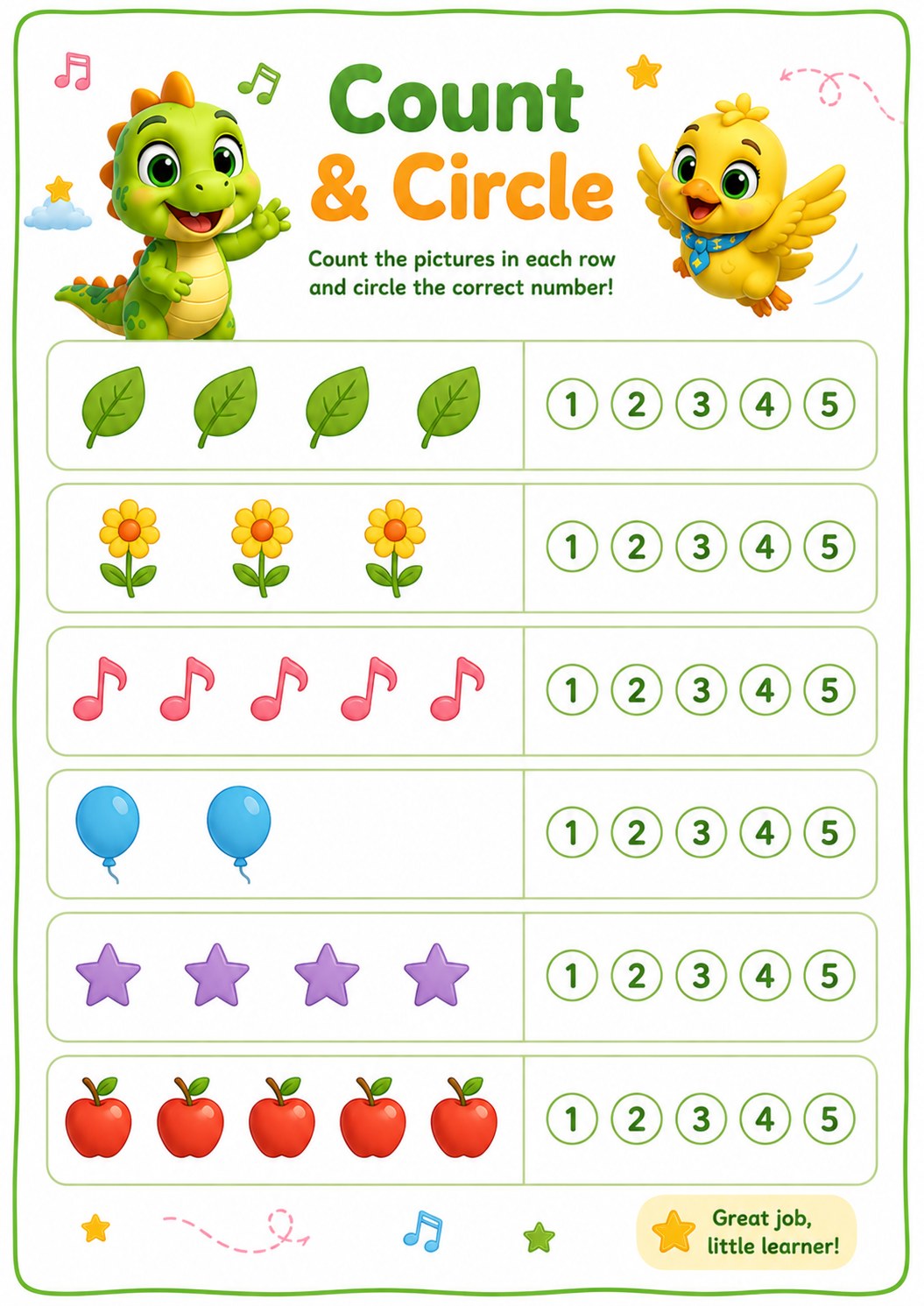 Count & Circle counting worksheet