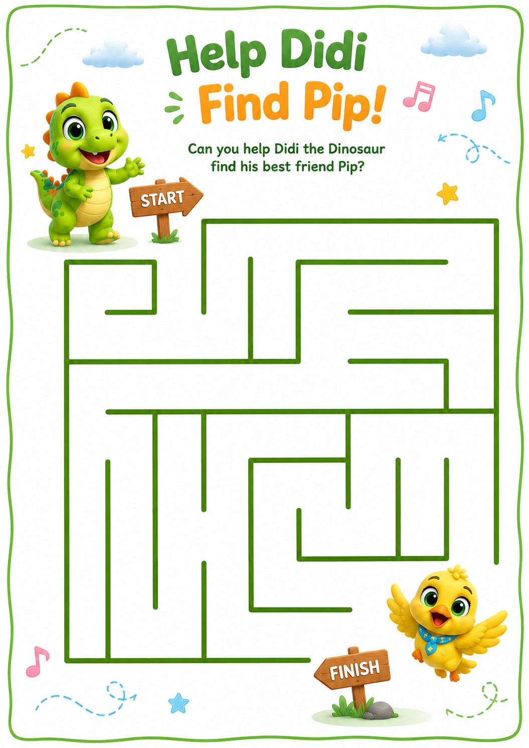 Help Didi Find Pip! maze activity
